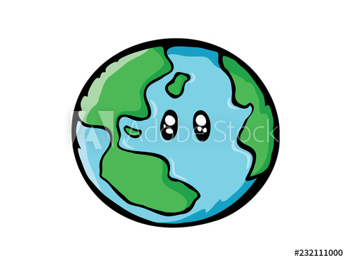 500x375 Earth Drawing World Map Or Globe In Doodles Style Cartoon