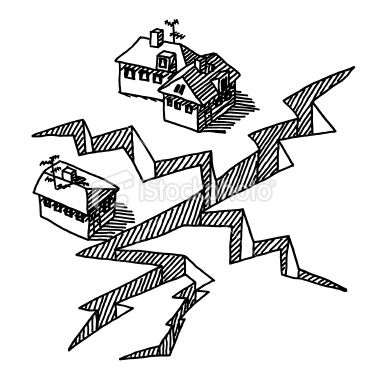 380x379 Hand Drawn Vector Drawing Of An Earthquake Setting A Huge Crack