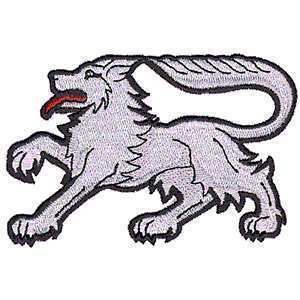 300x300 Epic White Wolf Passant Heraldry Royal Iron On Patch Wolf
