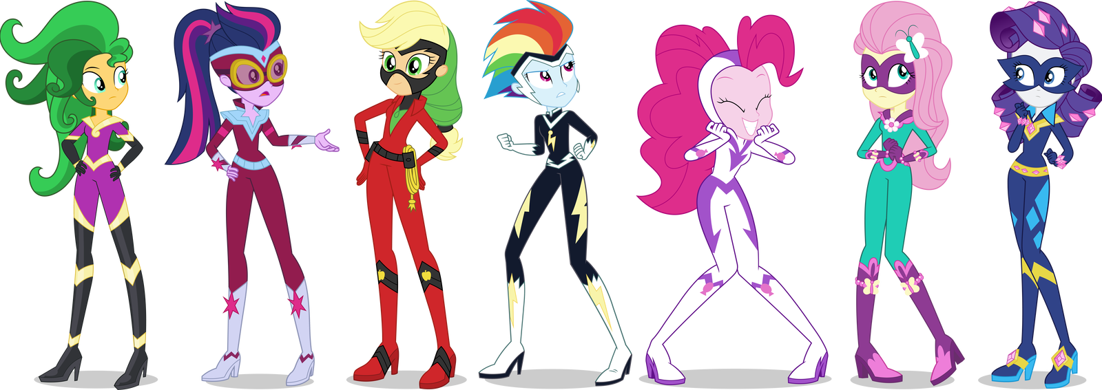 1600x567 equestria girls power ponies vectors
