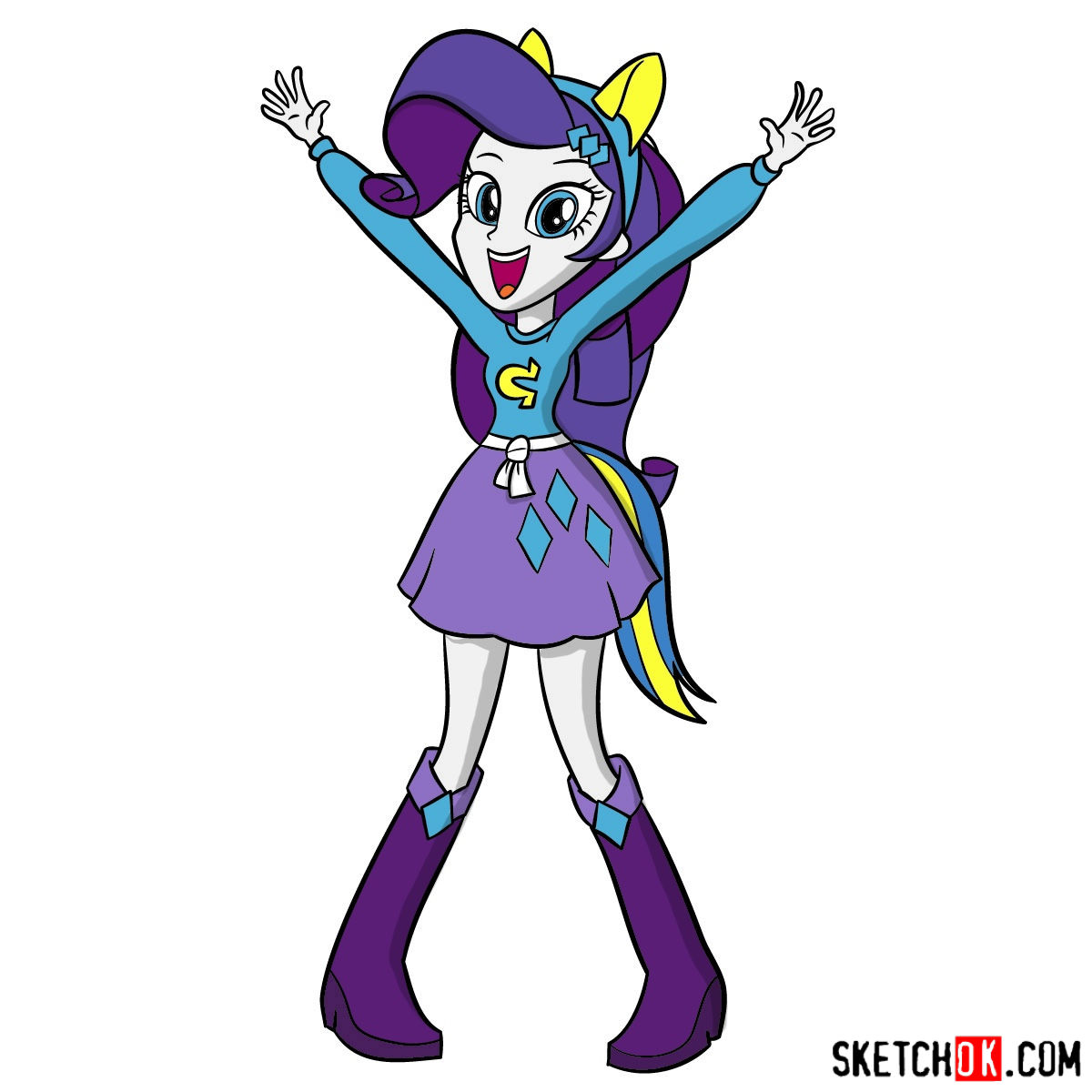 1200x1200 How To Draw Rarity From Equestria Girls