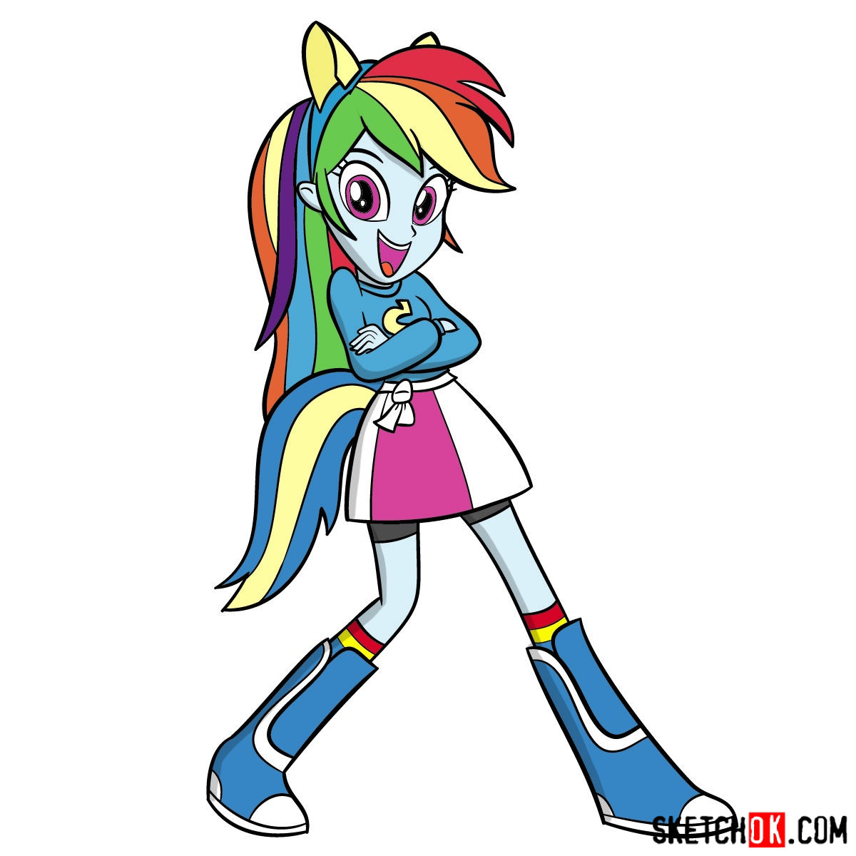 1200x1200 How To Draw Human Rainbow Dash Equestria