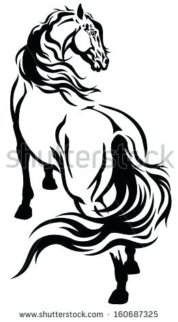 261x470 Black And White Horse Drawings Tattoo Illustration Massivedns