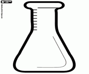 300x250 free erlenmeyer flask, conical flask coloring and printable