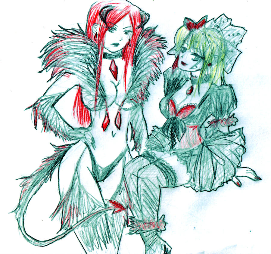 900x844 ft goth lucy + succubus erza