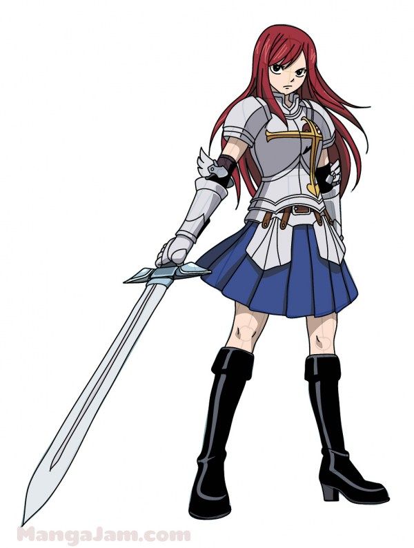 600x794 How To Draw Erza Scarlet From Fairy Tail Step