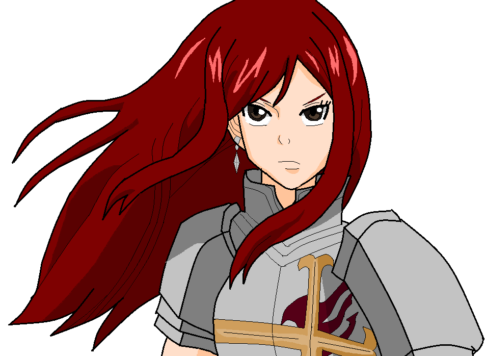 952x698 My Drawing Of Erza Scarlet Edited Using Ms Paint Probably My Best