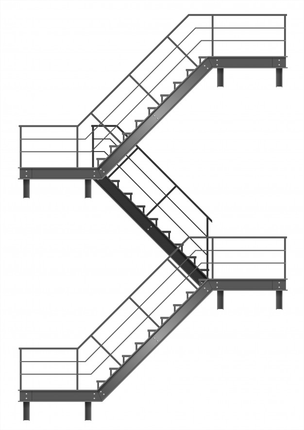 626x885 drawing of the fire escape for the facade vector premium download