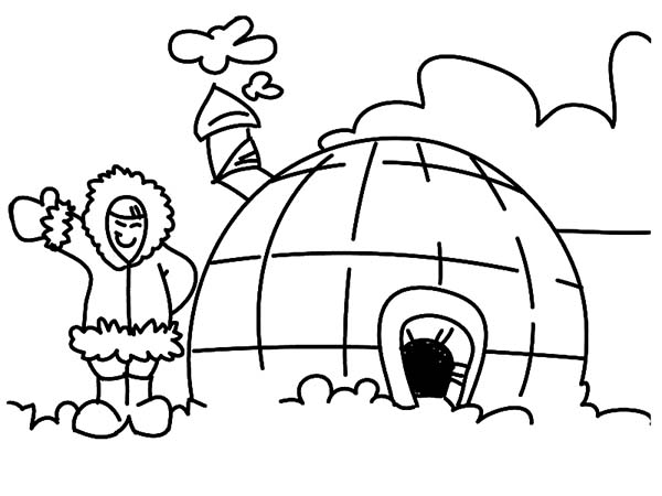 600x450 Eskimo Girl Live In Igloo Coloring Pages