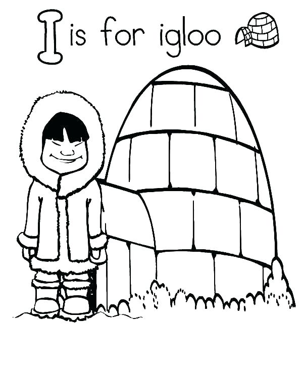 600x722 House Template To Color Eskimo Coloring