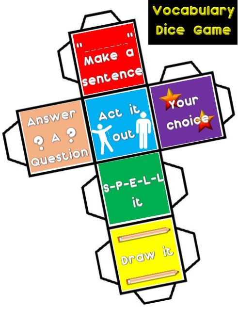 491x637 Vocabulary Dice Game A Fun Activity To Encourage Students To Use
