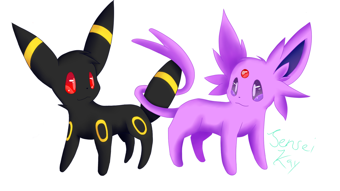 1192x670 Espeonumbreon Drawing