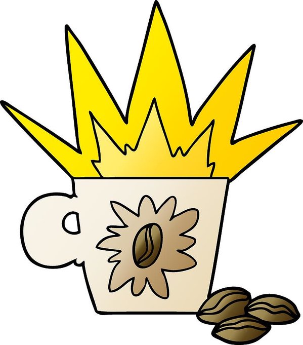 599x681 cartoon espresso coffee art print