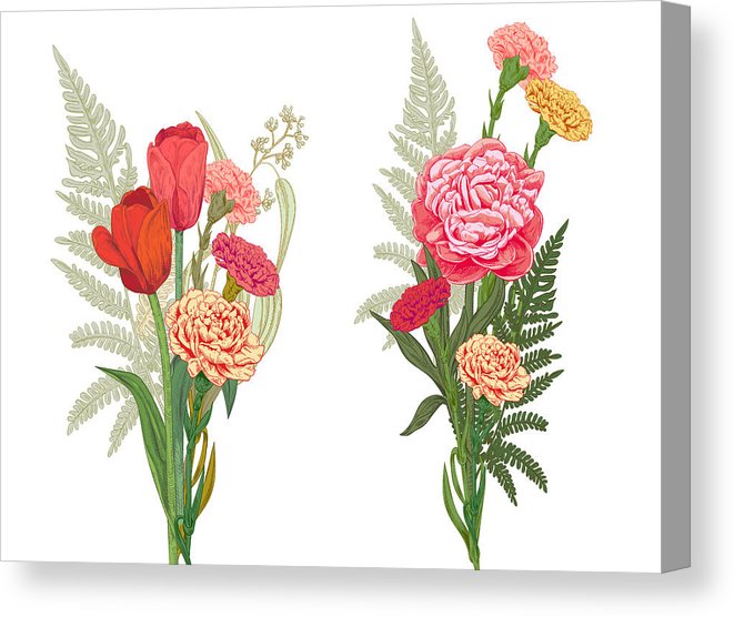661x556 Bouquets Of Red, Pink, Yellow Flowers And Greenery Carnation
