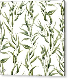 235x270 watercolor green floral seamless pattern with eucalyptus leaves