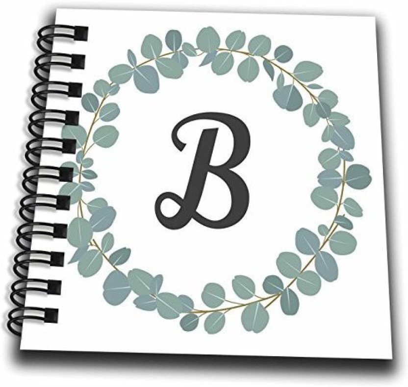 832x789 letter b monogram eucalyptus leaves wreath elegant greenery