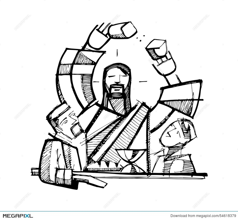 800x741 Eucharist Shared Bread Illustration