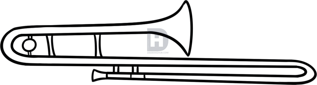 1080x290 How To Draw A Trombone, Step