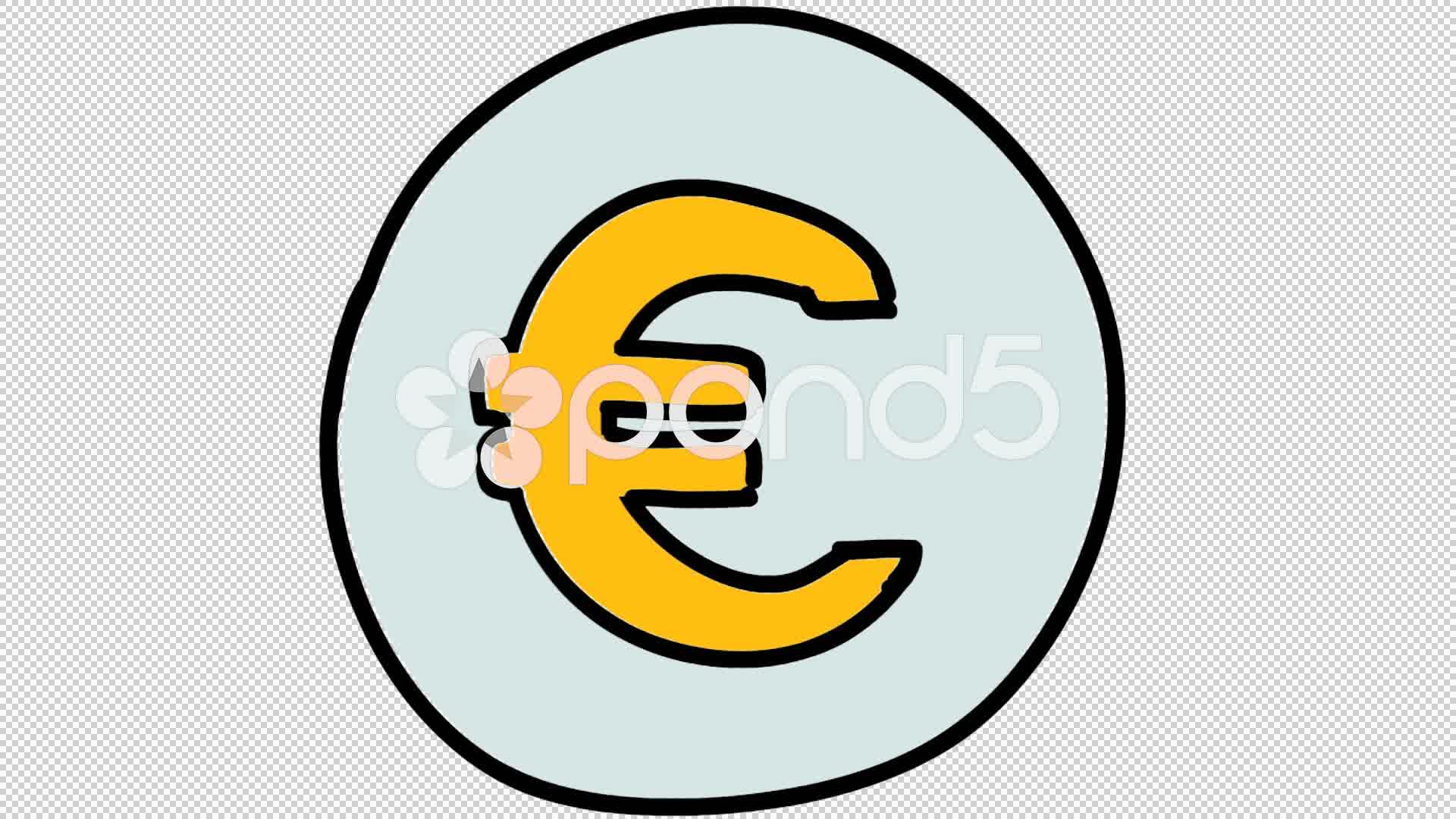 1920x1080 Video Euro Icon Line Drawing Illustration Animation Transparent