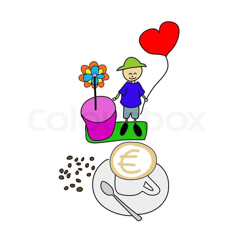800x800 Coffee Timeeuro Sign Drawing On Stock Vector Colourbox