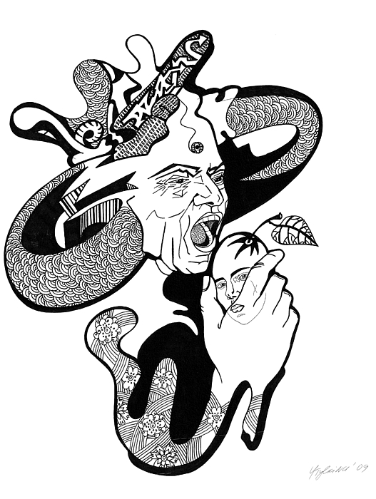 527x700 God Eve And Apple Drawing