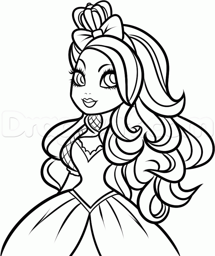 730x870 How To Draw Apple White, Ever After High, Step