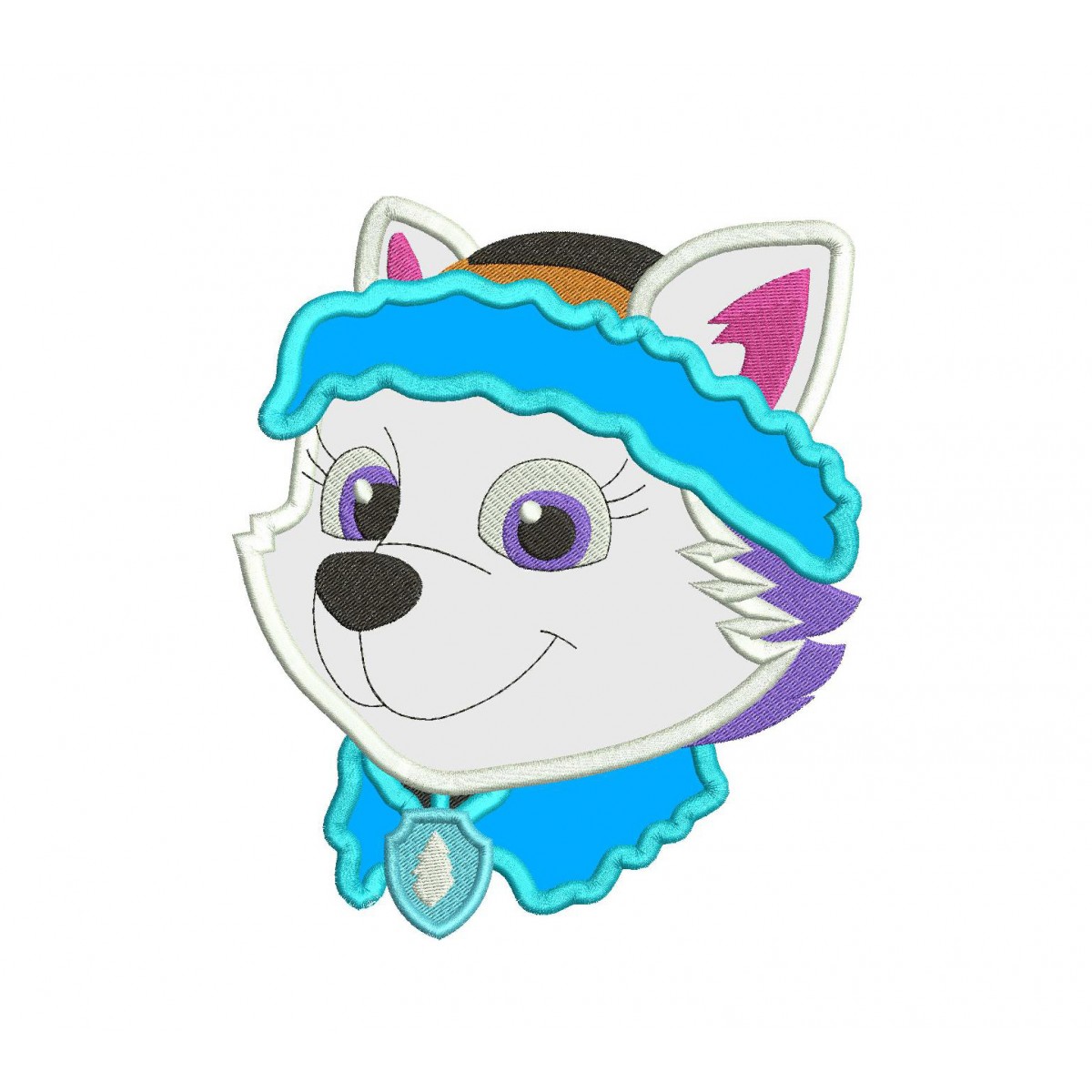 1200x1200 paw patrol everest applique design everest head applique