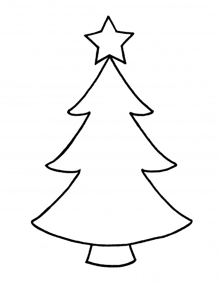 450x581 Christmas Tree Drawing Outline Beautiful Free Evergreen Tree