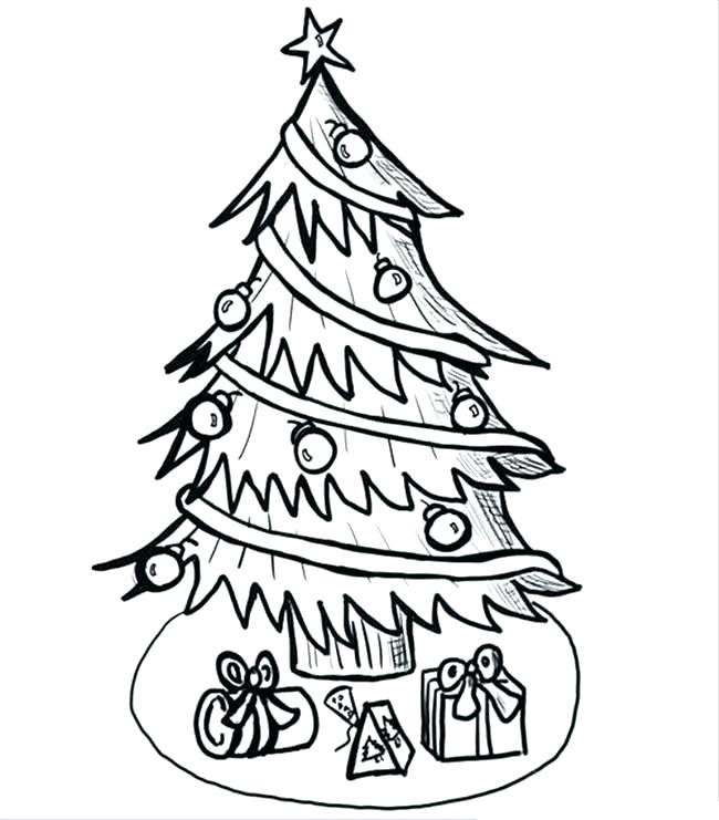 650x741 Christmas Tree Drawing Outline