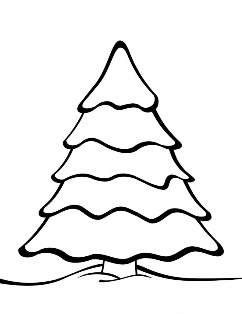 791x1024 Christmas Tree Drawing Template