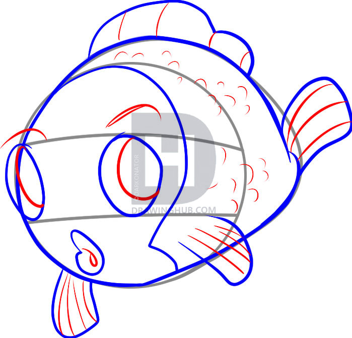 699x671 How To Draw An Easy Fish, Step