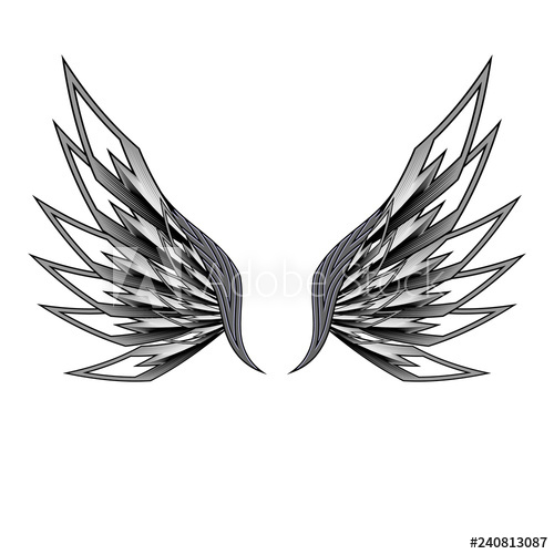500x500 Evil Wings Vector Template Design