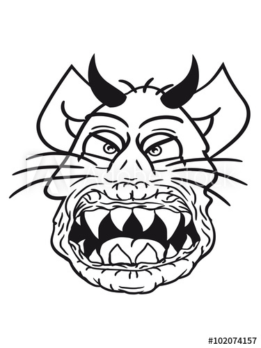 375x500 Face Head Monster Fear Demon Devil Evil Horns Satan Hell Horror