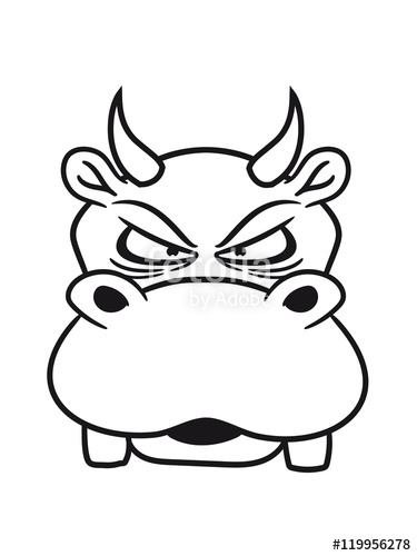 375x500 Head Face Evil Devil Satan Demon Hell Monster Hippo Small Thick