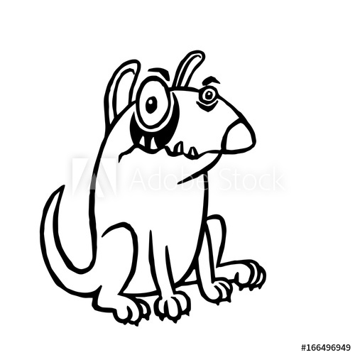 500x500 Cartoon Evil Dog Vector Illustration