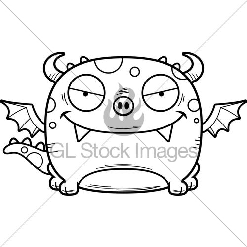 500x500 Evil Cartoon Dragon Gl Stock Images