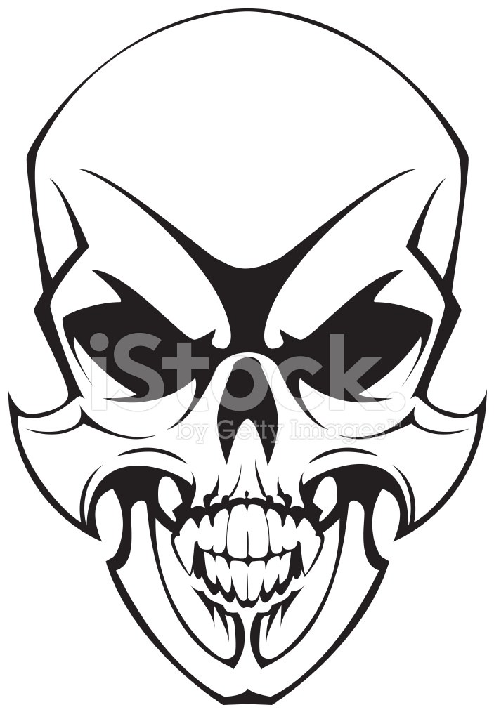 703x1024 Evil Skull Demon Tattoo Drawings