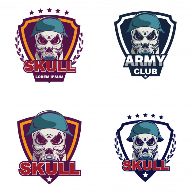 626x626 Skull In Military Helmet And Gas Mask Logo Vector Premium Download