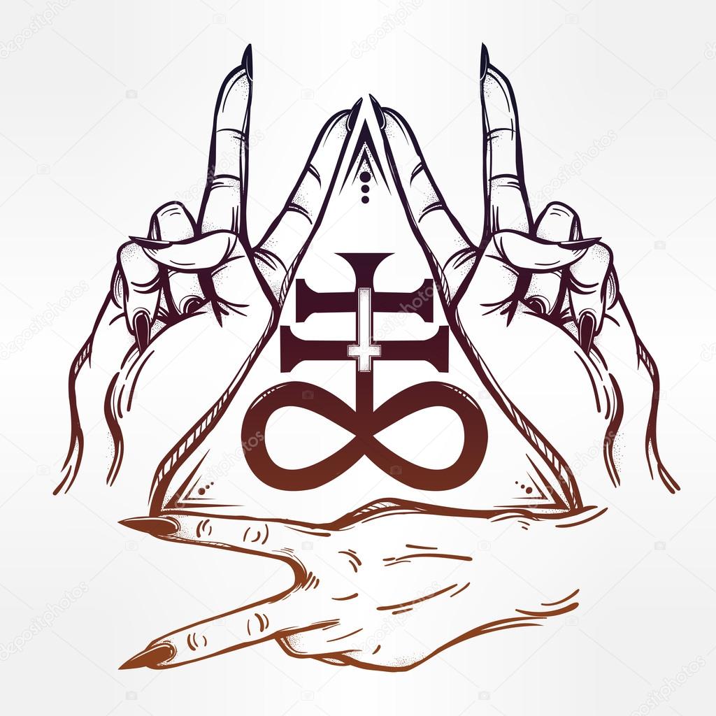 Знак сатанистов пальцами