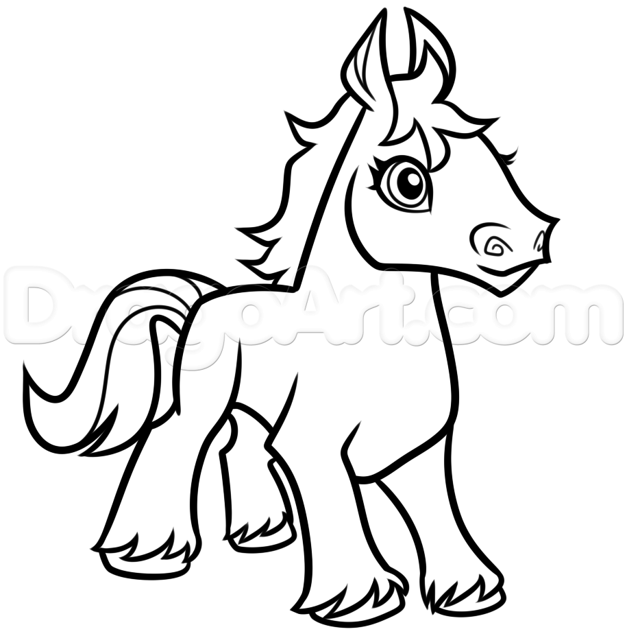 915x927 How To Draw An Easy Horse, Step