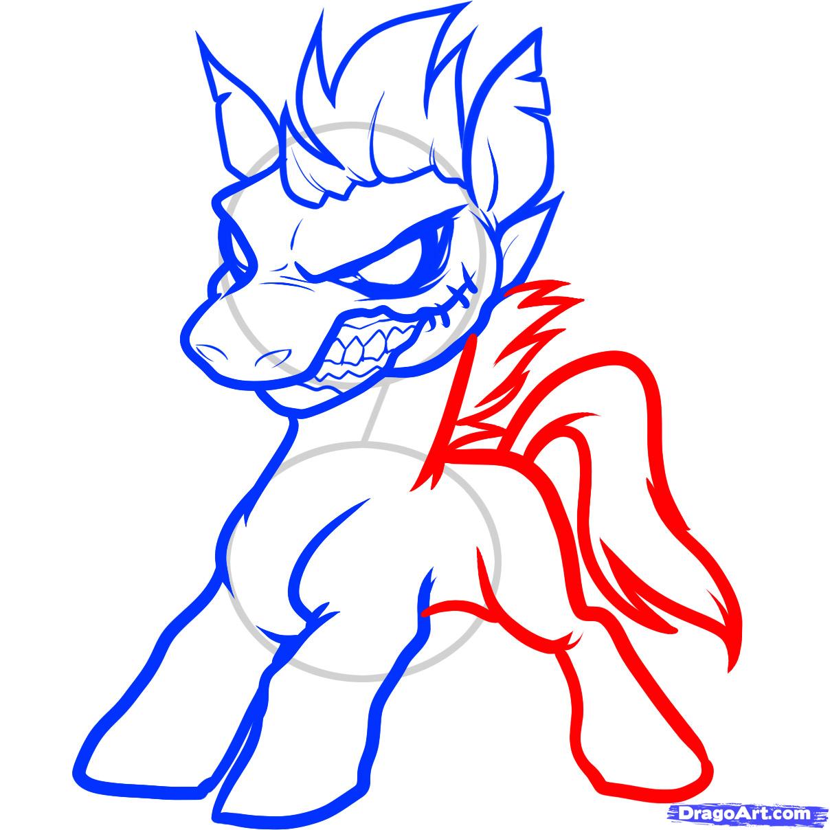 1208x1208 Step How To Draw A Zombie Horse, Zombie Horse