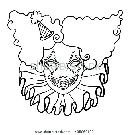 450x470 Scary Clown Drawing Scary Clown Coloring Pages Coloring Pages Draw
