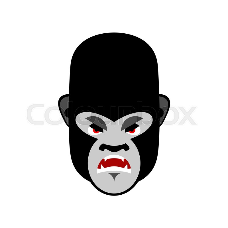 800x800 Gorilla Angry Emoji Monkey Evil Stock Vector Colourbox