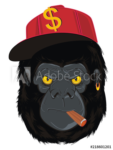 379x500 Gorilla, Monkey, Animal, Zoo, Head, Illustration, Cartoon, Evil