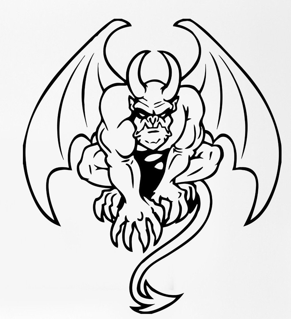 1023x1121 Gargoyle Monster Wings Horns Tail Evil Monster Wax