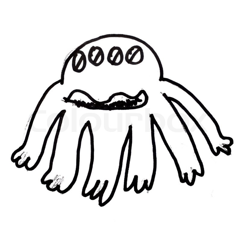800x800 Monster Evil Hero Octopus Hand Drawing Stock Photo Colourbox