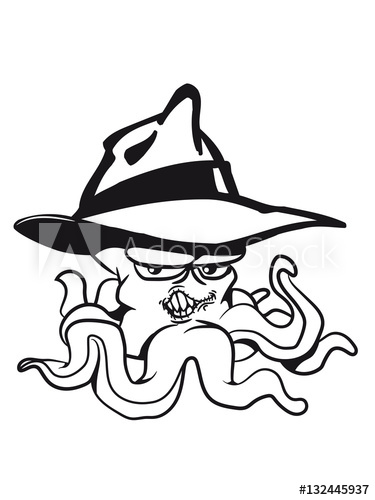375x500 Octopus Oktopus Cool Evil Dangerous Hat