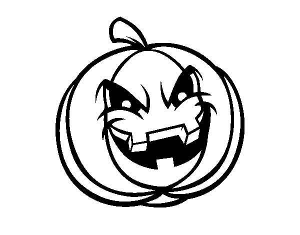 600x470 Evil Scary Pumpkin Coloring Page