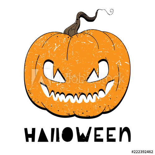 500x500 Vector Illustration Of Pumpkin With Eyes For Halloween