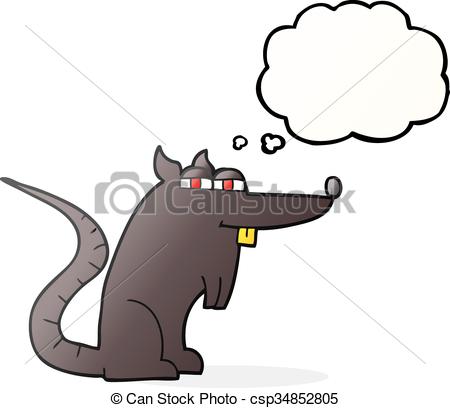 450x408 Freehand Drawn Thought Bubble Cartoon Evil Rat Vector Clipart